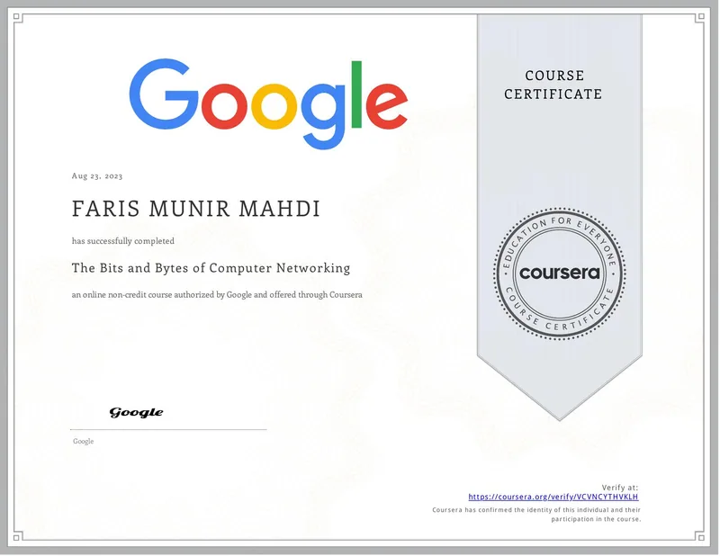 The Bits and Bytes of Computer Networking Certificate