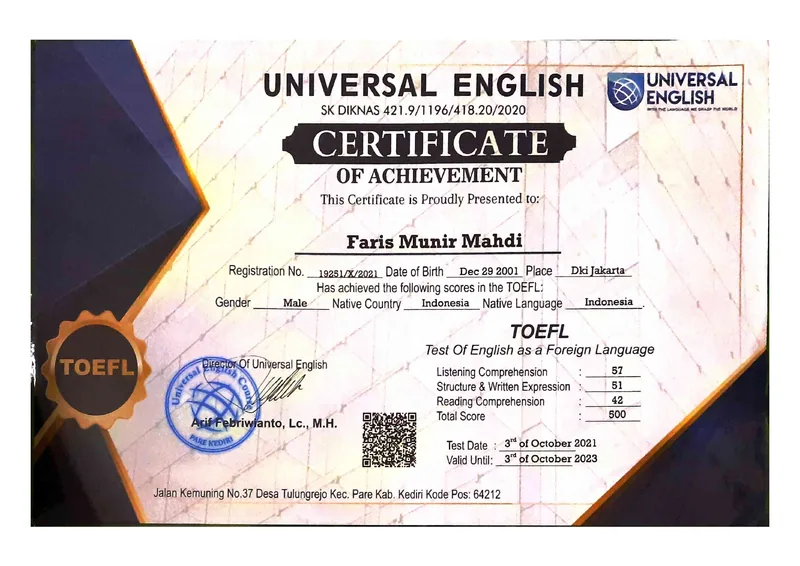 TOEFL: Universal English